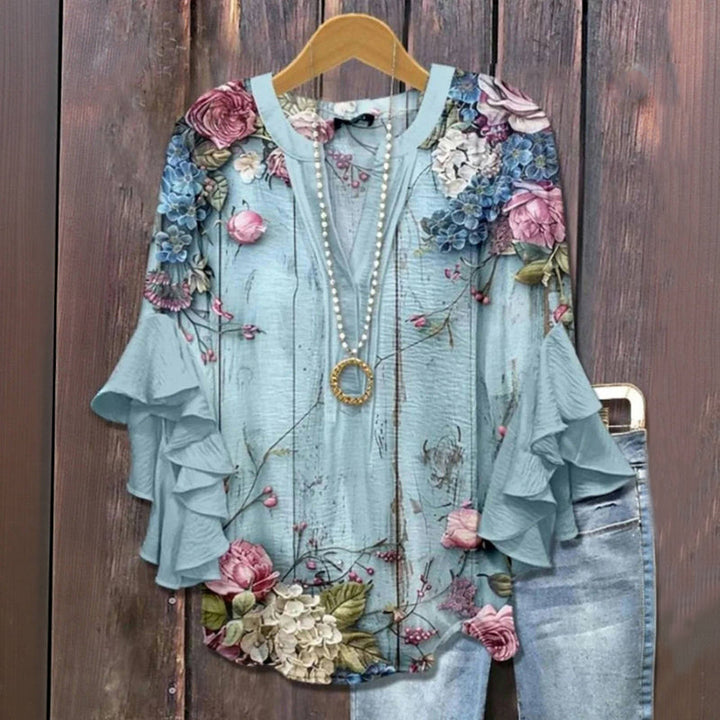 Johanne - Vintage bluse med blomsterprint