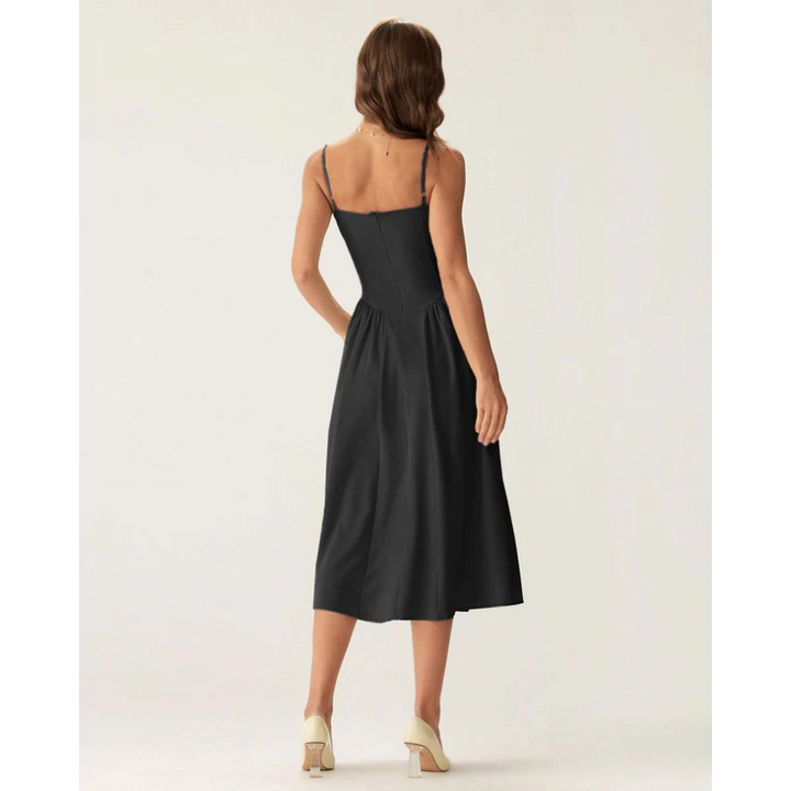 Sofia - Elegant midikjole med firkantet hals