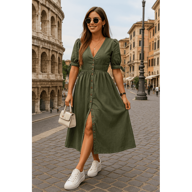 Clara Belle - Elegant kjole med knapper