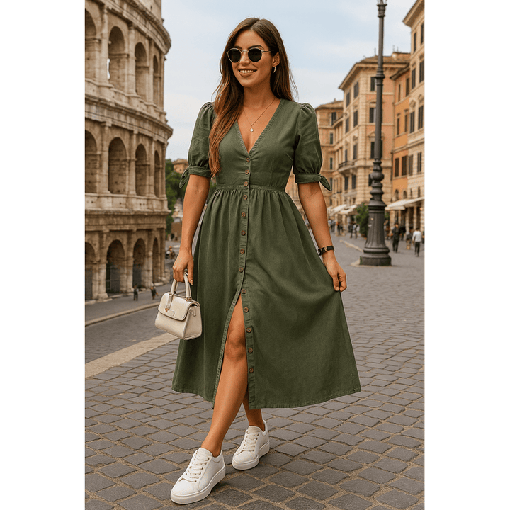 Clara Belle - Elegant kjole med knapper