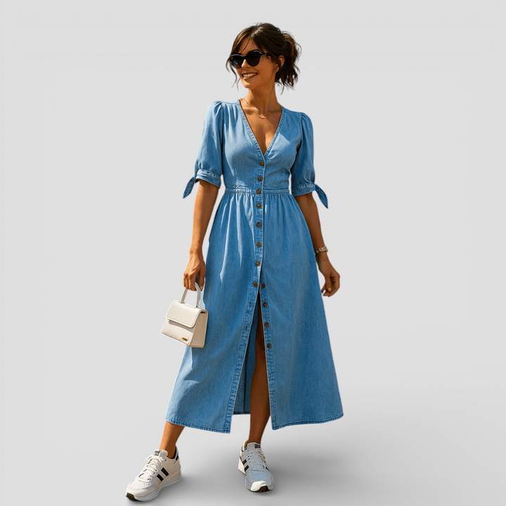 Clara Belle - Elegant kjole med knapper