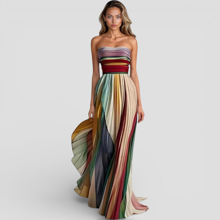 Flora - Lang kjole i premium-stof