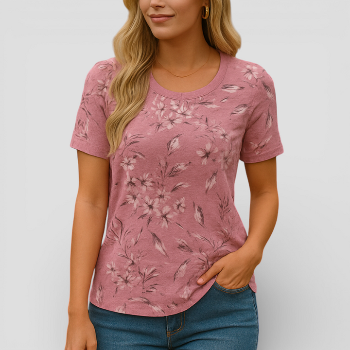 Frey - Vintage T-shirt med blomsterprint