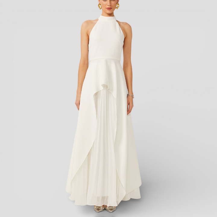 Inés - Lagdelt halterneck-kjole