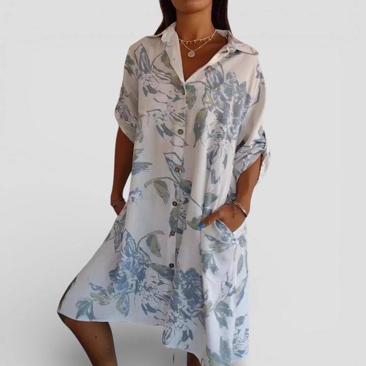 Jana - Elegant kjole i bomuld og hør