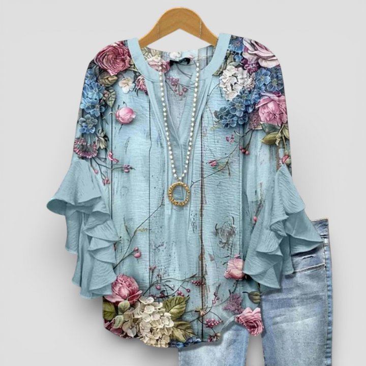 Johanne - Vintage bluse med blomsterprint