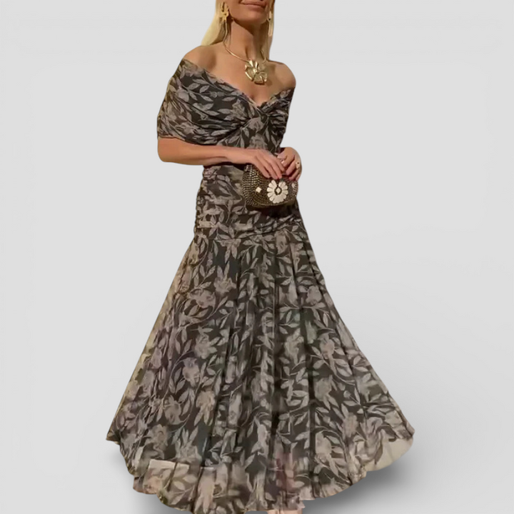 Julieta - Elegant V-hals kjole med bare skuldre