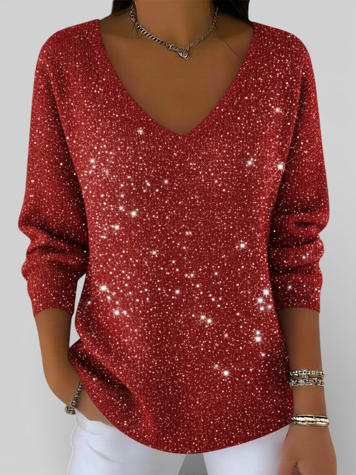 Liv - Festlig V-hals sweater