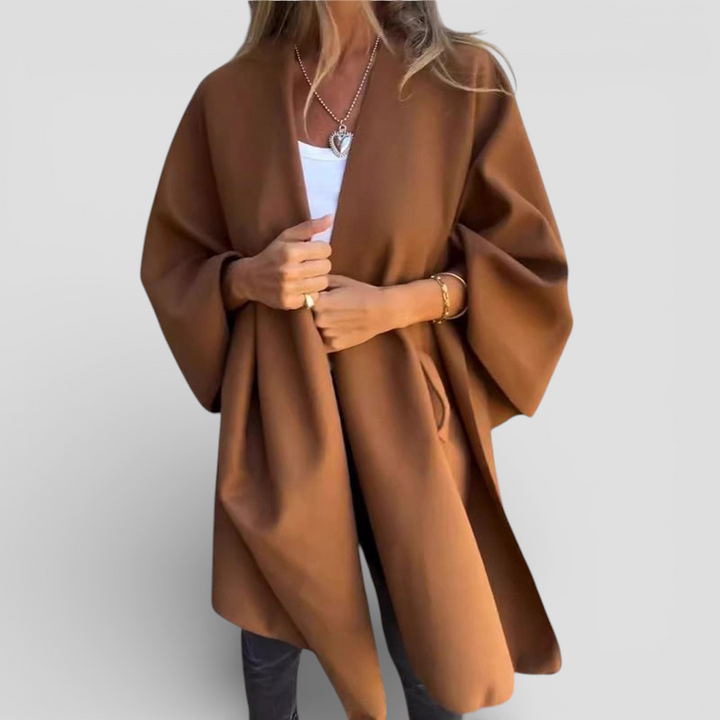 Luna - Løs kappejakke med V-hals