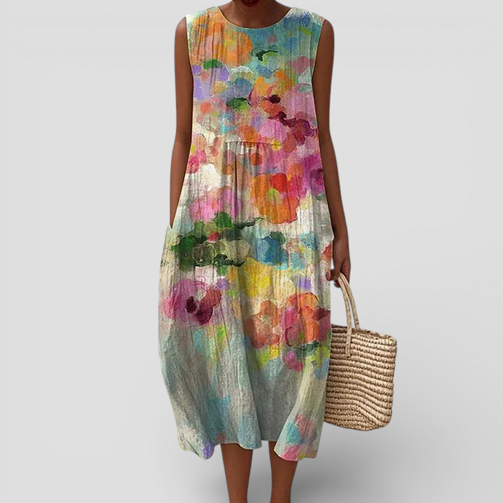 Maja - Farverig vintage-kjole