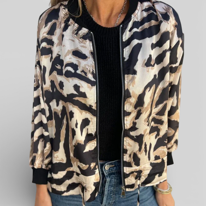 Maria - Bomberjakke med zebraprint
