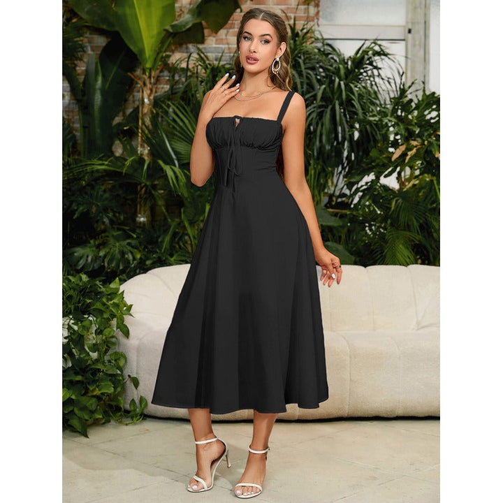 Vela - Cami-kjole med rynket bryst og slids i låret