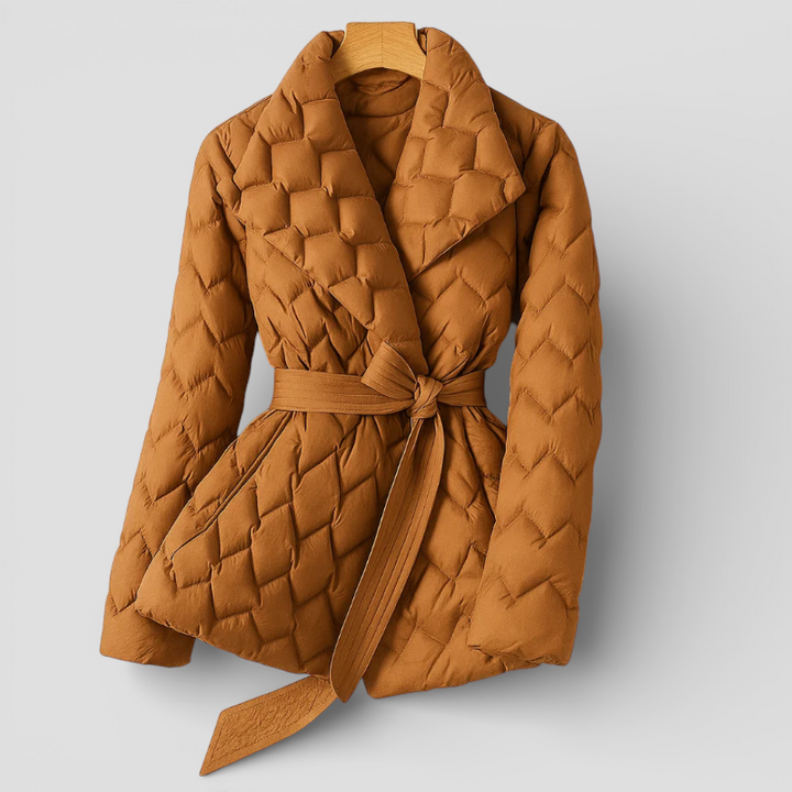 Sophia - Dunjakke med taljebælte