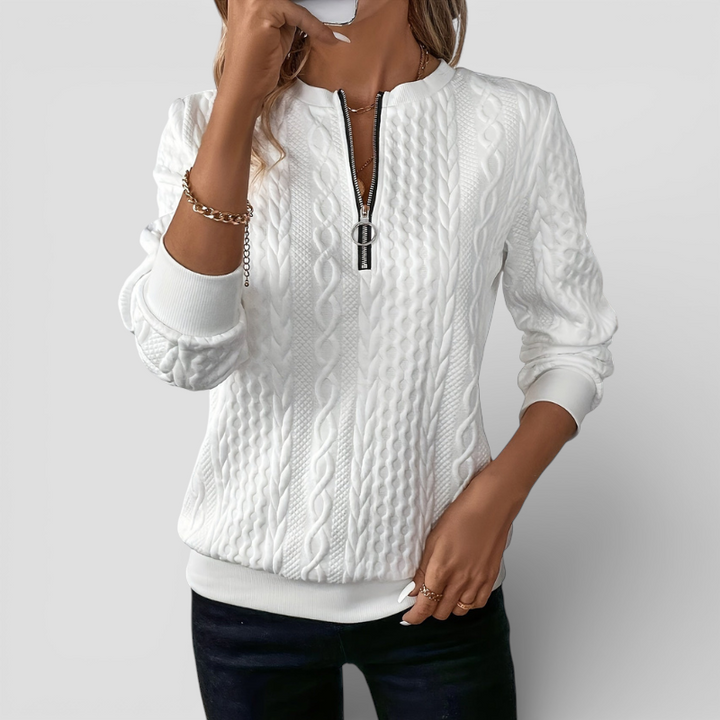 Susan - Sweater med lynlås