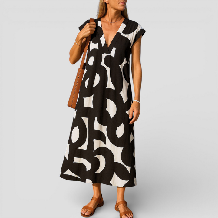 Valerie - Flydende kjole med V-hals