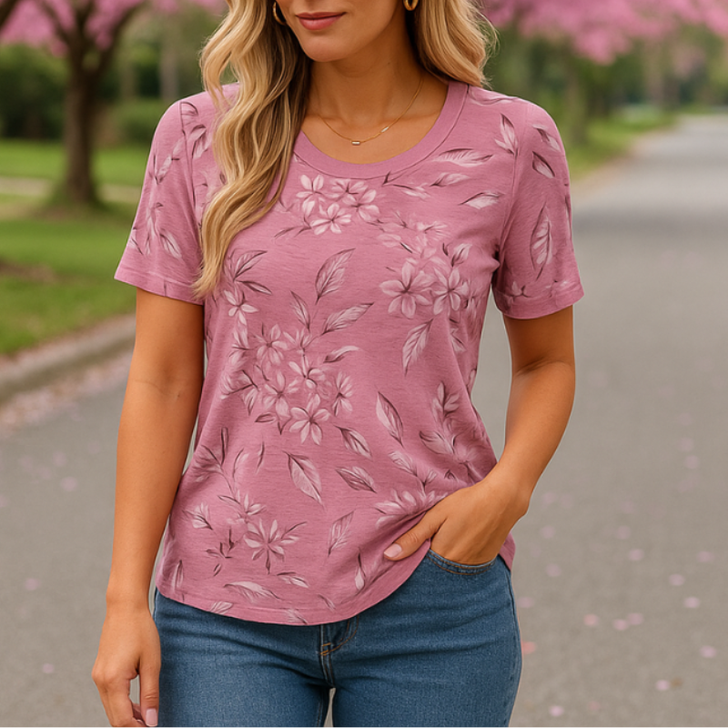 Frey - Vintage T-shirt med blomsterprint