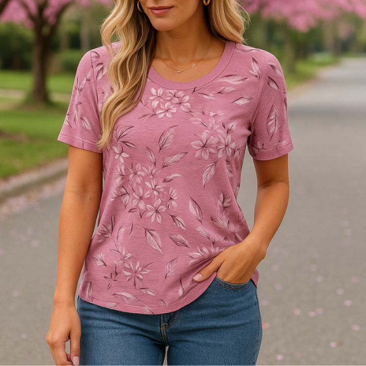 Frey - Vintage T-shirt med blomsterprint