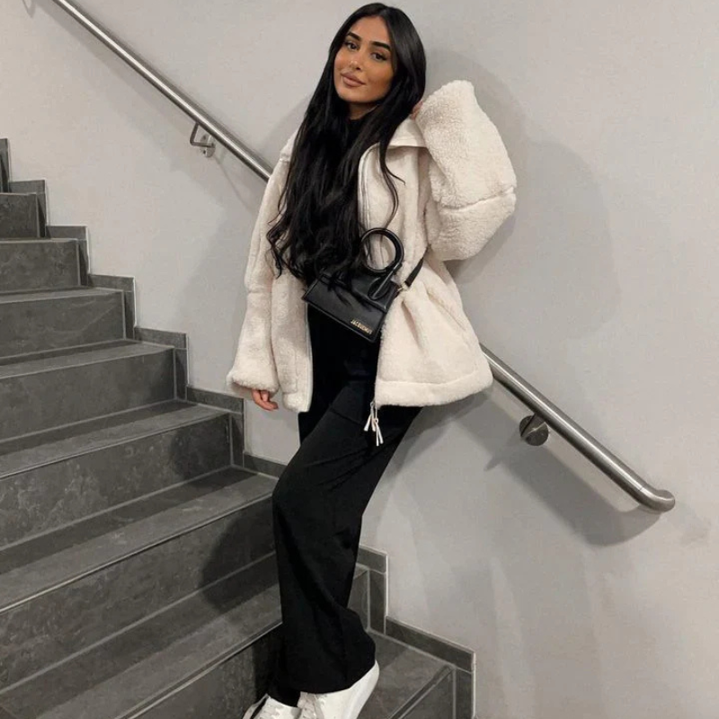 Kaja - Blød teddyfrakke