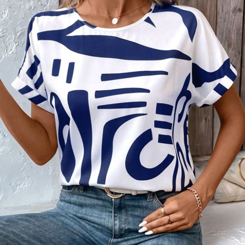 Nina - Afslappet abstrakt T-shirt