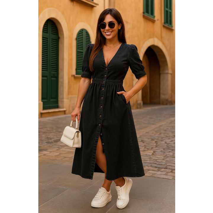 Clara Belle - Elegant kjole med knapper