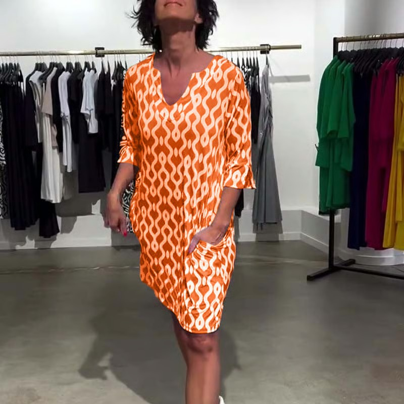 Iris - Behagelig printet kjole