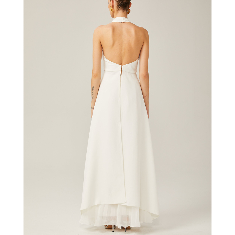 Inés - Lagdelt halterneck-kjole