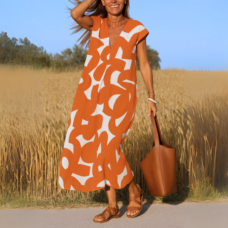 Valerie - Flydende kjole med V-hals