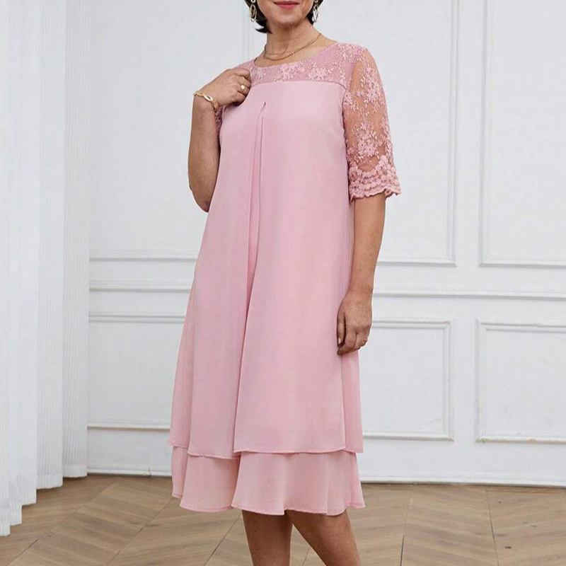 Frey - Kjole Moderne og elegant Blonder Midilang ærme