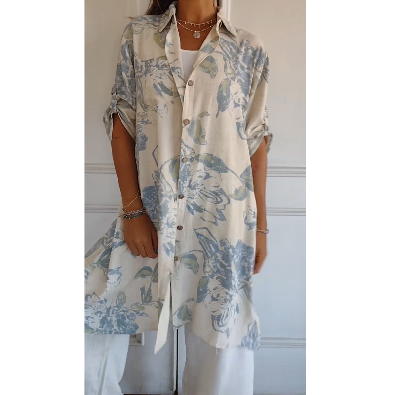 Jana - Elegant kjole i bomuld og hør