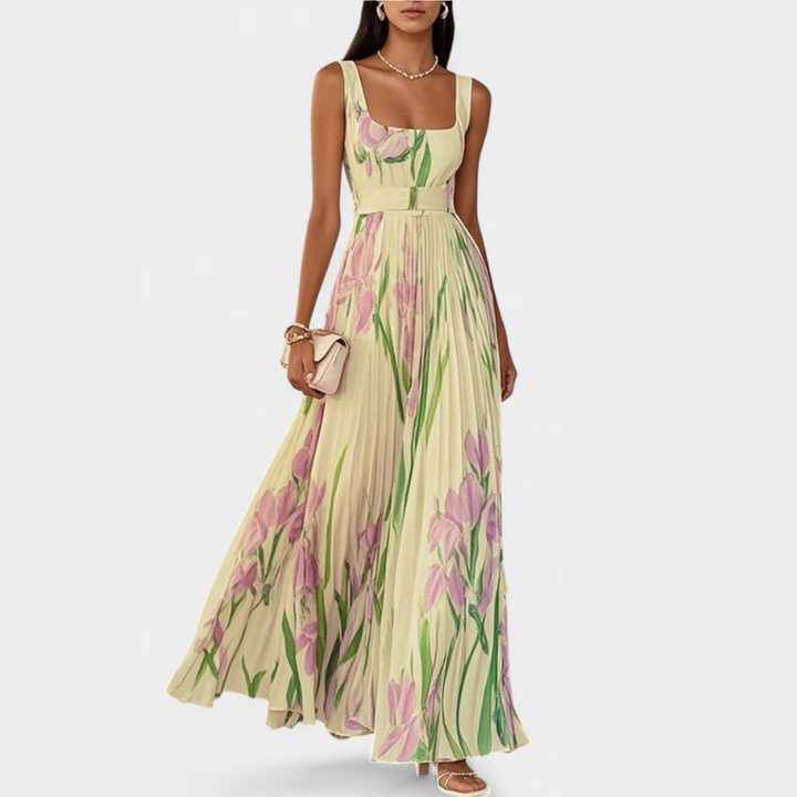 Calanthe - Elegant kjole med abstrakt print