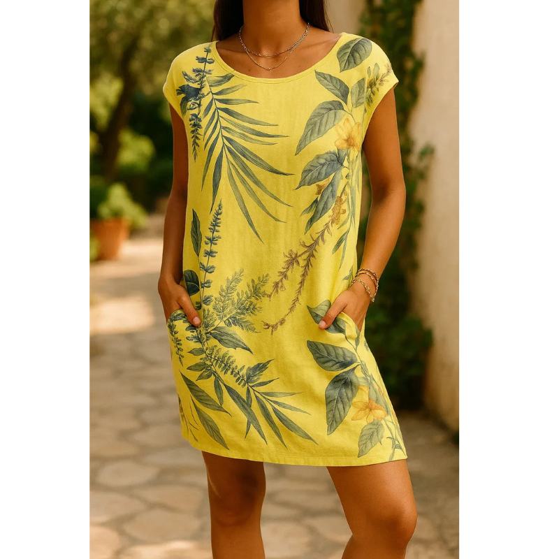 Ranya - Elegant kjole i bomuld og hør