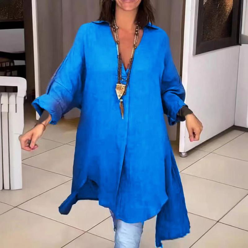 Adnela - Elegant skjorte med V-hals