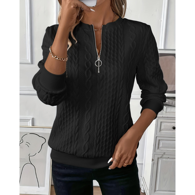 Susan - Sweater med lynlås