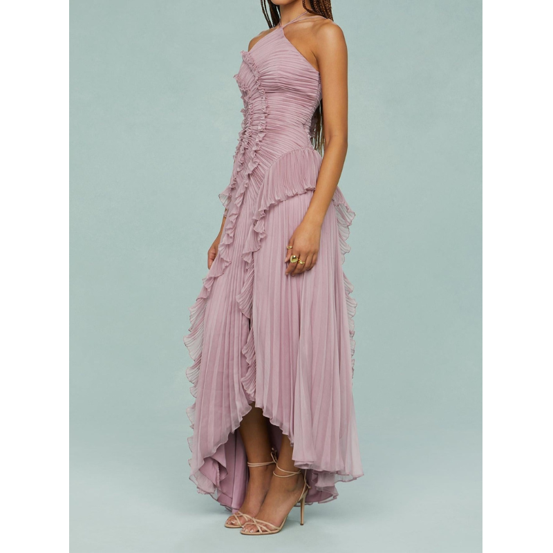 Mireva - lang, flydende kjole med havstrømsmønster