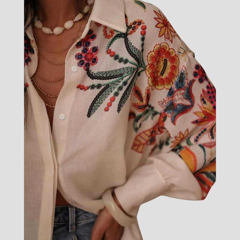 Camicia - Blomsterbroderi Bluse