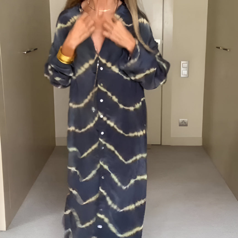 Julia - Stribet boheme-maxi-kjole