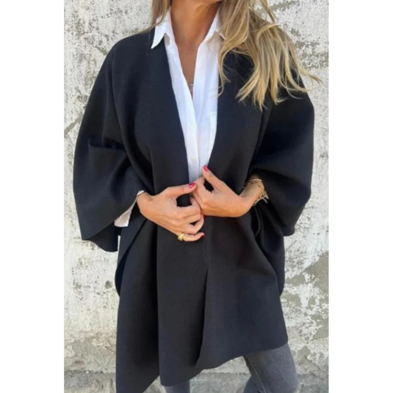 Luna - Løs kappejakke med V-hals