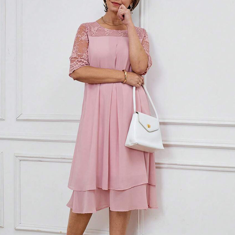 Frey - Kjole Moderne og elegant Blonder Midilang ærme