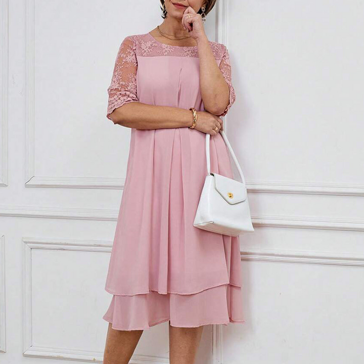 Frey - Kjole Moderne og elegant Blonder Midilang ærme