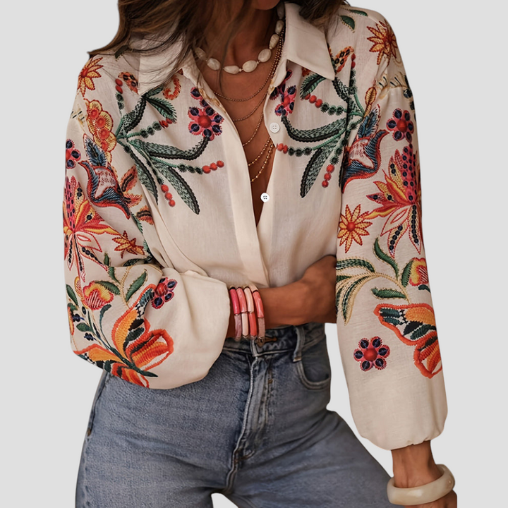 Camicia - Blomsterbroderi Bluse