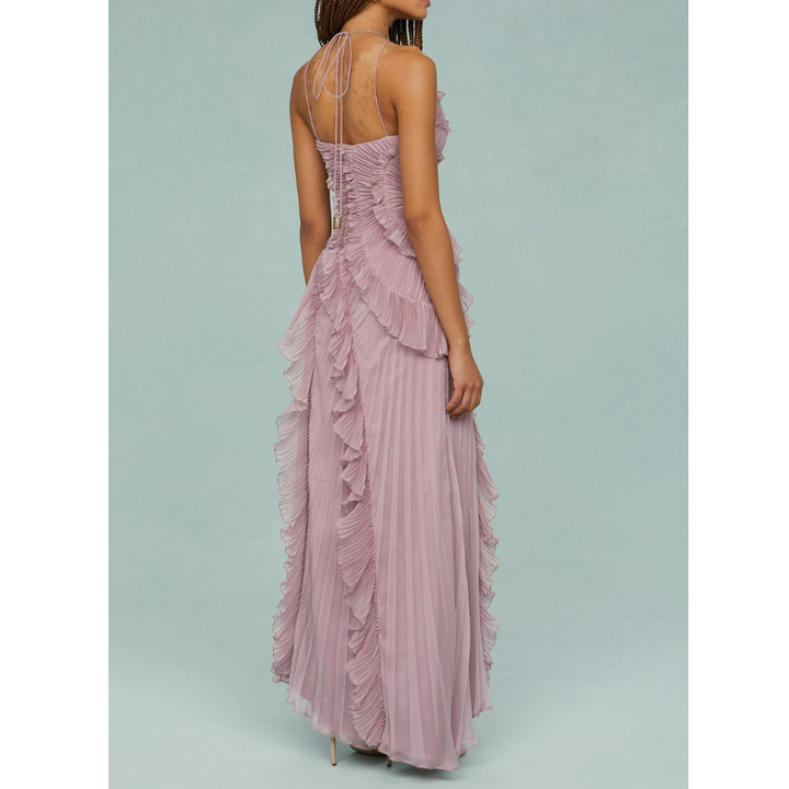 Mireva - lang, flydende kjole med havstrømsmønster