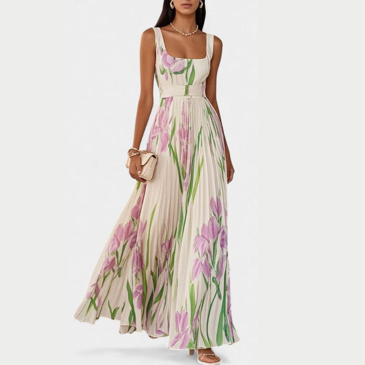 Calanthe - Elegant kjole med abstrakt print