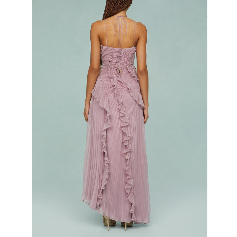 Mireva - lang, flydende kjole med havstrømsmønster