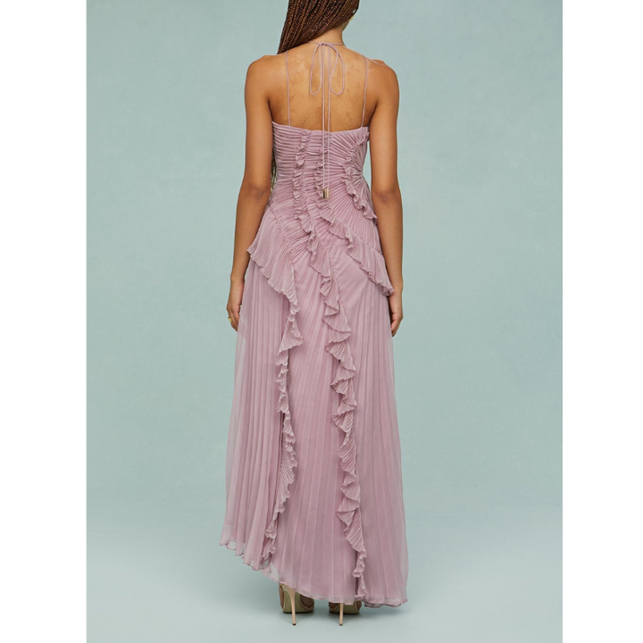 Mireva - lang, flydende kjole med havstrømsmønster