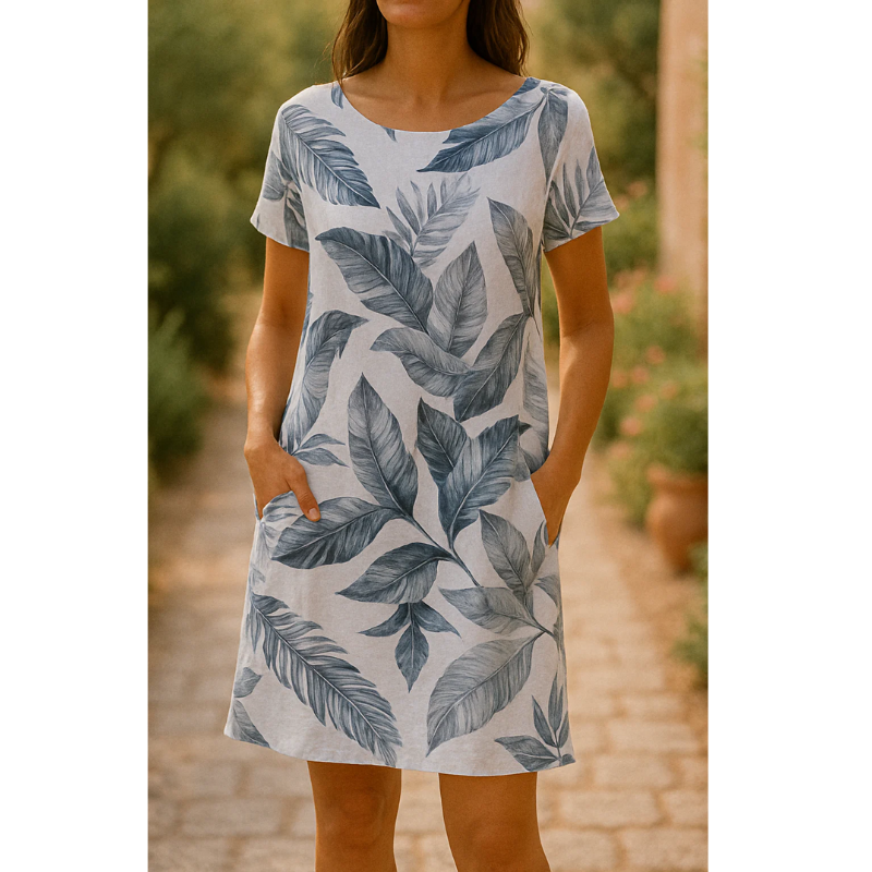 Ranya - Elegant kjole i bomuld og hør