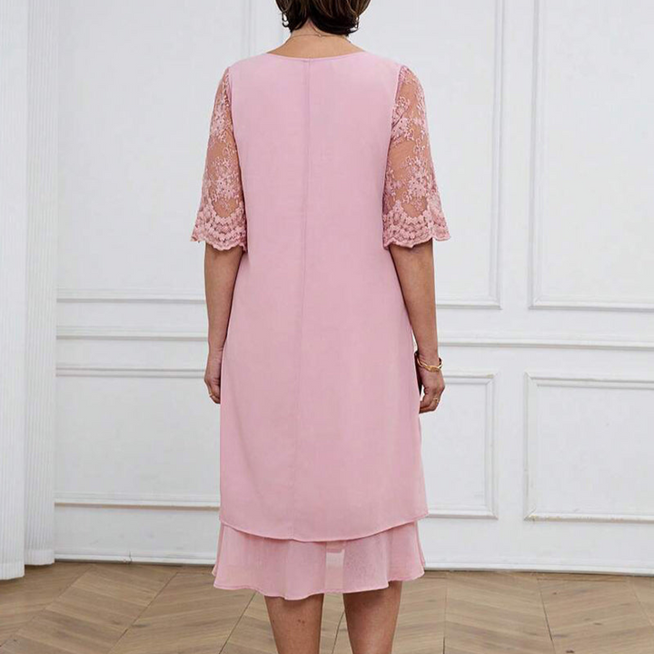 Frey - Kjole Moderne og elegant Blonder Midilang ærme