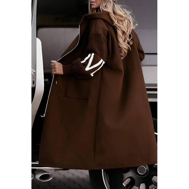 Amélie - Damefrakke med strikkede ærmer