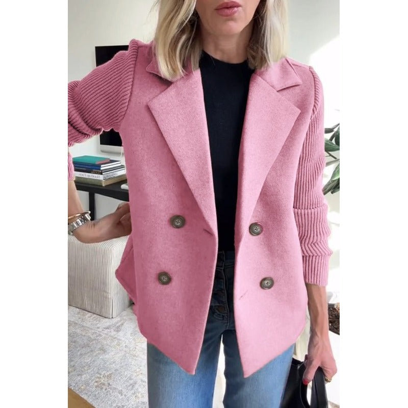 Amora - Elegant blazer med strikkede ærmer