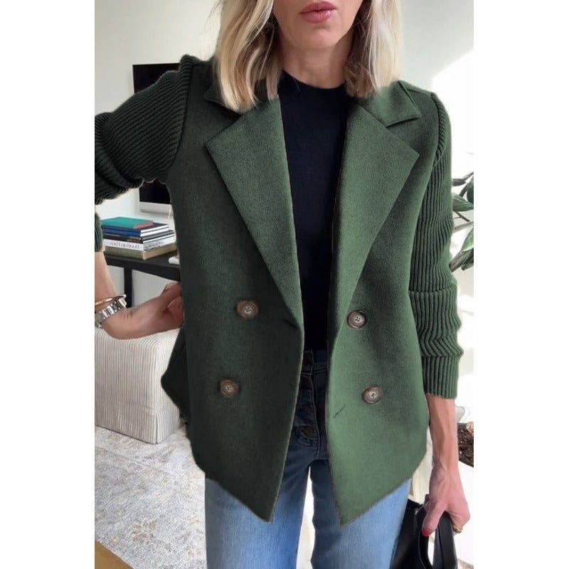 Amora - Elegant blazer med strikkede ærmer