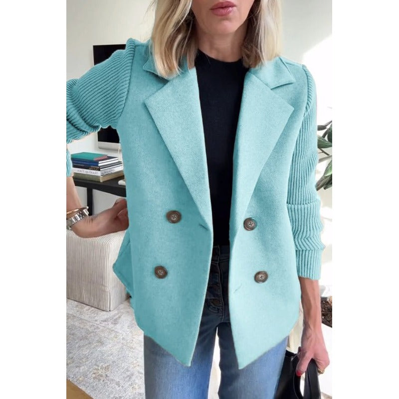 Amora - Elegant blazer med strikkede ærmer